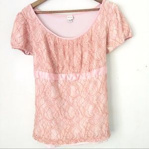 Merona Pink Lace Babydoll Blouse 20W